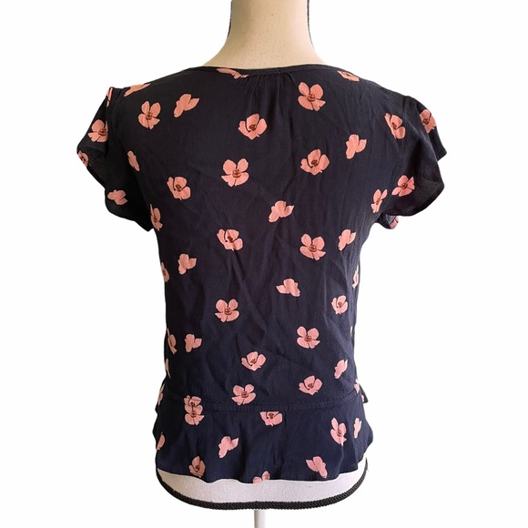Rails Breton Navy Poppies Blouse. Size small - Picture 4 of 8